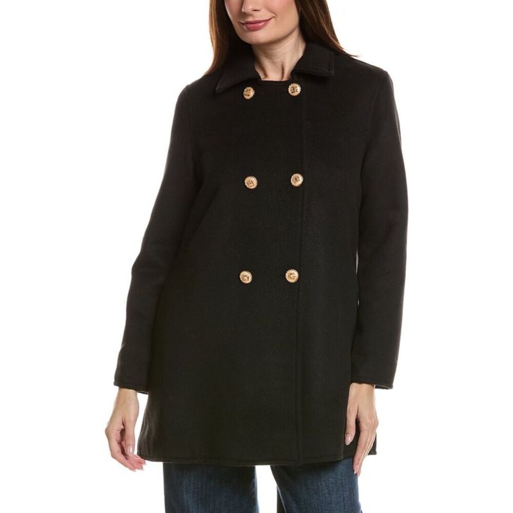 Pascale La Mode Womens Trench Medium Coat, Black